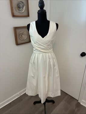 J. Crew white wrap top dress 100% Cotton